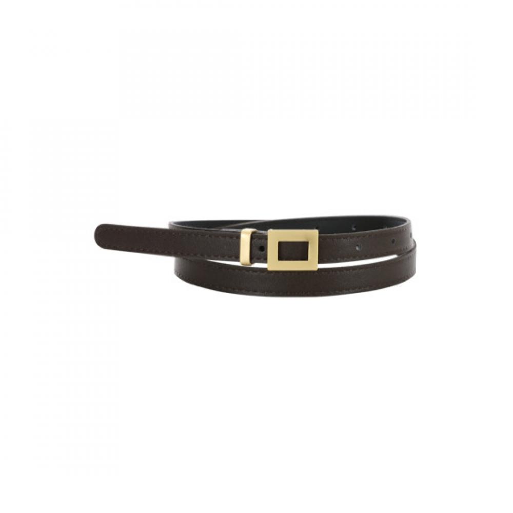 Shop Women Premium Gold Square Ring Slim Belt Brown Tu Wbt 0749