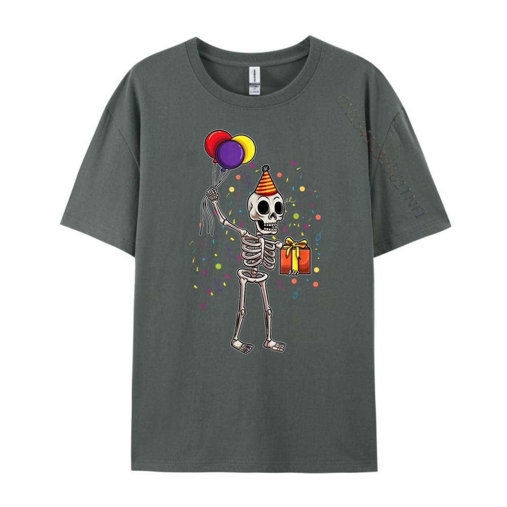 Celebrate Festive Skeleton Cotton Graphic Tees Tshirts Unisex Tshirt for Unisex Printed Graphic T Shirts Large Size Illustration