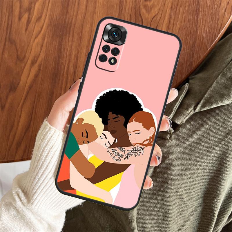 Чехол с феминистским лозунгом Girl Power для Xiaomi Redmi Note 14 Pro 13 12 11 10 15 Pro Plus Redmi 15 C 13 10C 12C 13C 14C