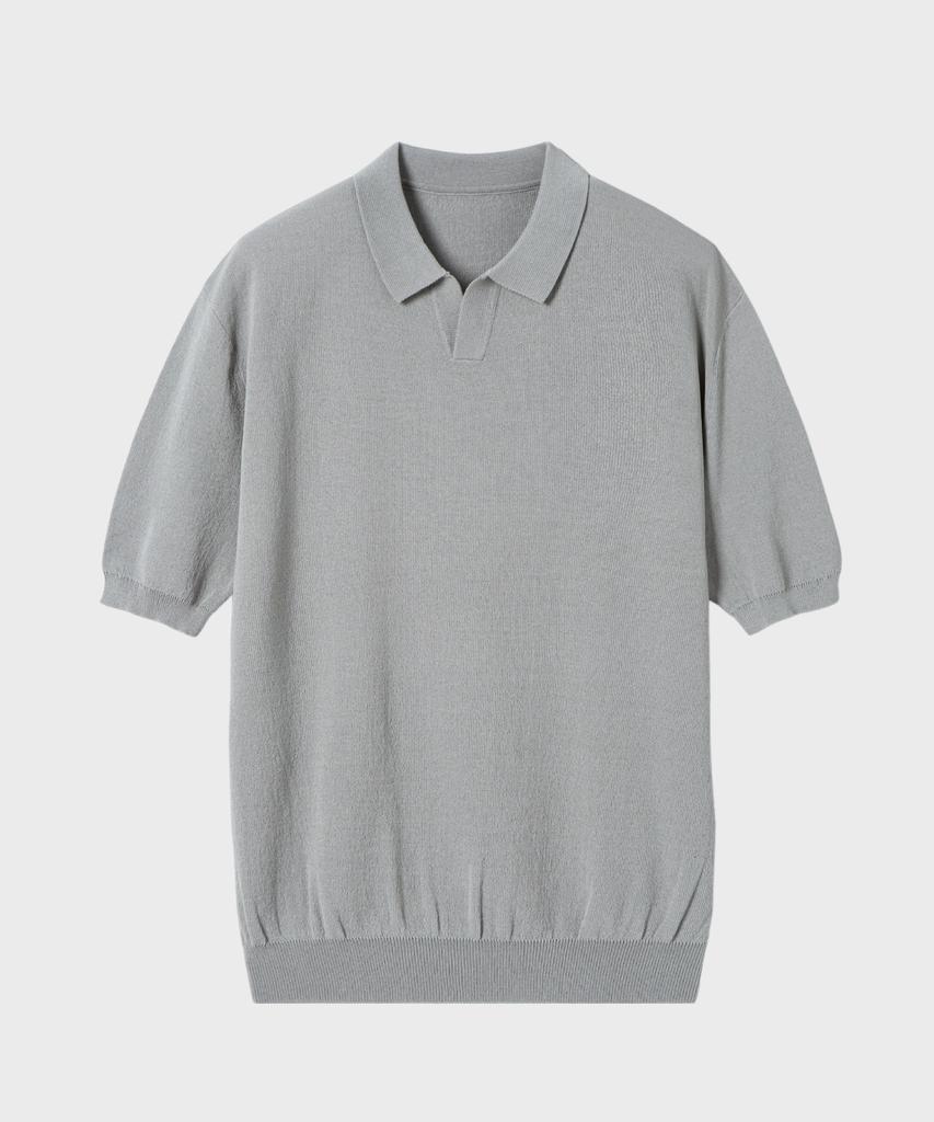 NONBLANK Cool Touch Half Sleeve Collar Knit_Pale Khaki