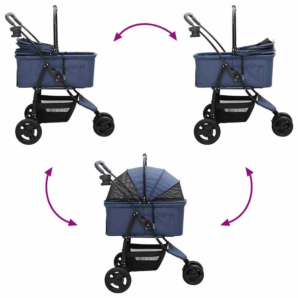 Foldable Pet Stroller Blue 78 x 54 x 101 cm Polyester