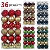 Shein Новогодние Елочные Игрушки Золотые: 36 расписных шаров 6 см для подвешивания