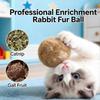 Rabbit Fur Ball Cat Toy, Soft Fluffy Cat Toy Ball, Rabbit Fur Ball Soft Plush Cats Toy, Catnip Toys for Indoor Cats, Indoor Interactive Kitten Toys fo
