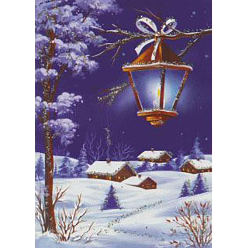 5D DIY Diamond Painting Winter Snow Landscape Full Round Drill Diamond Embroidery Cross Stitch Wall Art Picture of Rhinestone