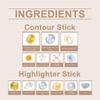 Natural Color + Light Coffee Color 2-In-1 Contour And Highlight Stick, Convenient Double-Head Design For Contouring The Highlight Stick