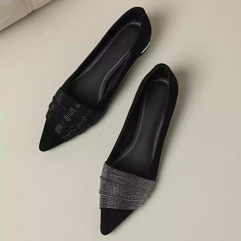 New 2026 Pointed Toe Flat Office Boat Solid Color Knitted Slip on Shoes Casual Ballet Flats Shoes Women Loafers Zapatos De Mujer