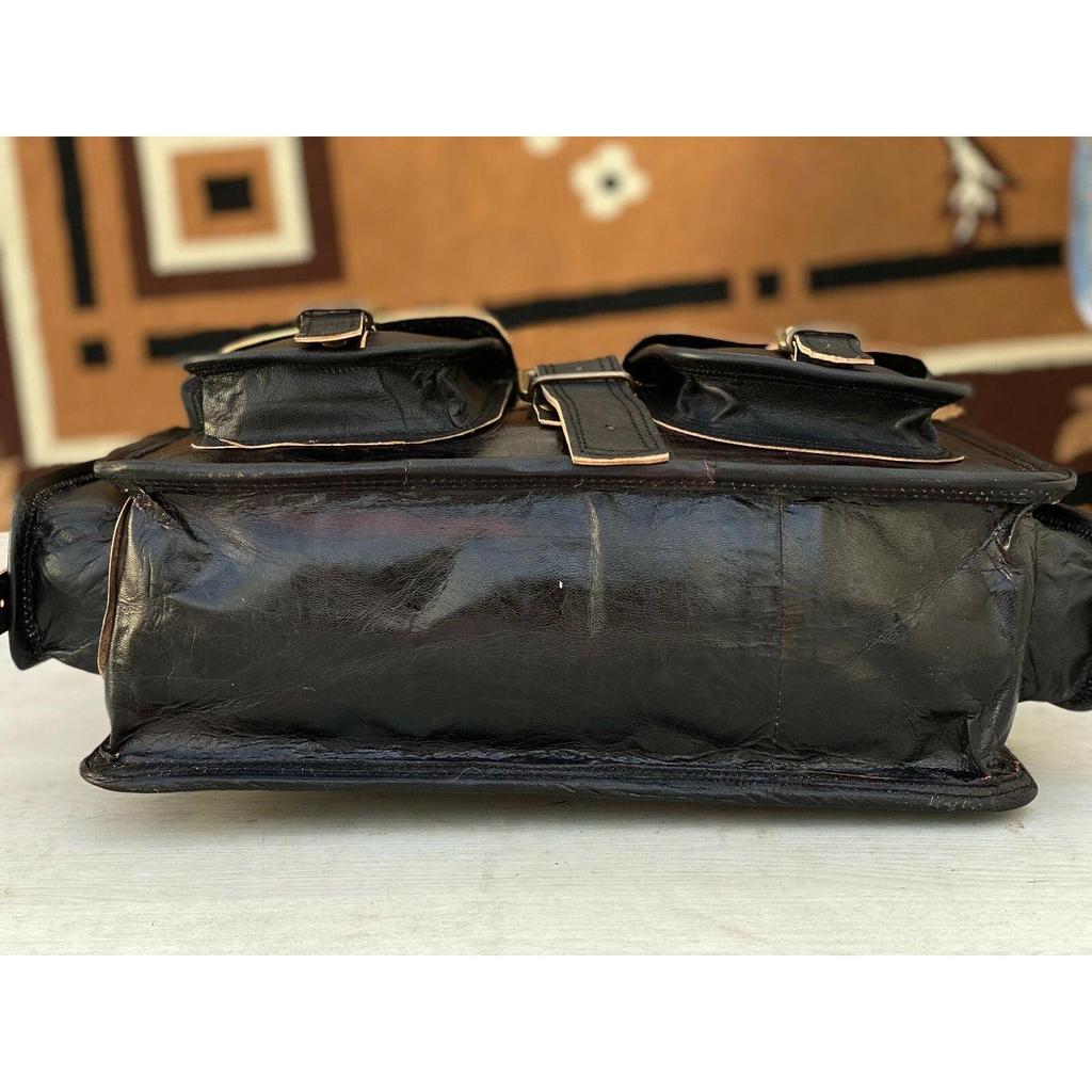 Leather Vintage Messenger Shoulder Laptop Briefcase Bag (Men and Women Bags)