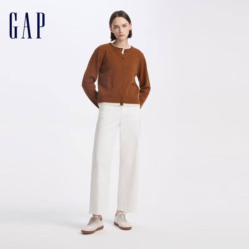 Gap Women's Ribbed Knit Wool Cardigan with Spliced Hem