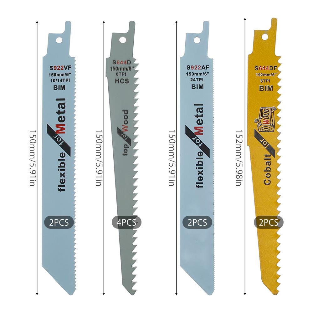 12 PCS Reciprocating Saw Blades Pruning Saw Blades Saber Saw DIY Tools for Cutting Wood Metal Pipes