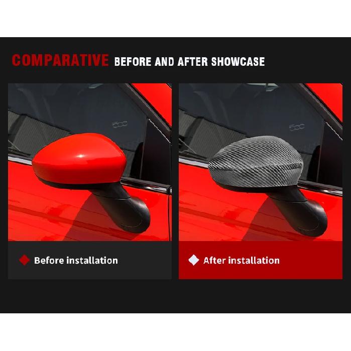 Для Fiat 500 2008-2024 Abarth 595 695 2012-2024 Декоративная накладка-стикер на боковое зеркало заднего вида автомобиля из углеродного волокна Аксессуары