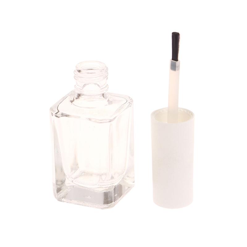 10/15 мл Пустая прозрачная стеклянная бутылочка для лака для ногтей Пустая с крышкой и кисточкой Косметические контейнеры Стеклянные бутылочки для ногтей с кисточкой