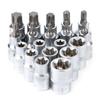 19Pcs Set 1 2in Drive Star Hex Socket Bit Kit E Type Male Female Car Repairing Tool