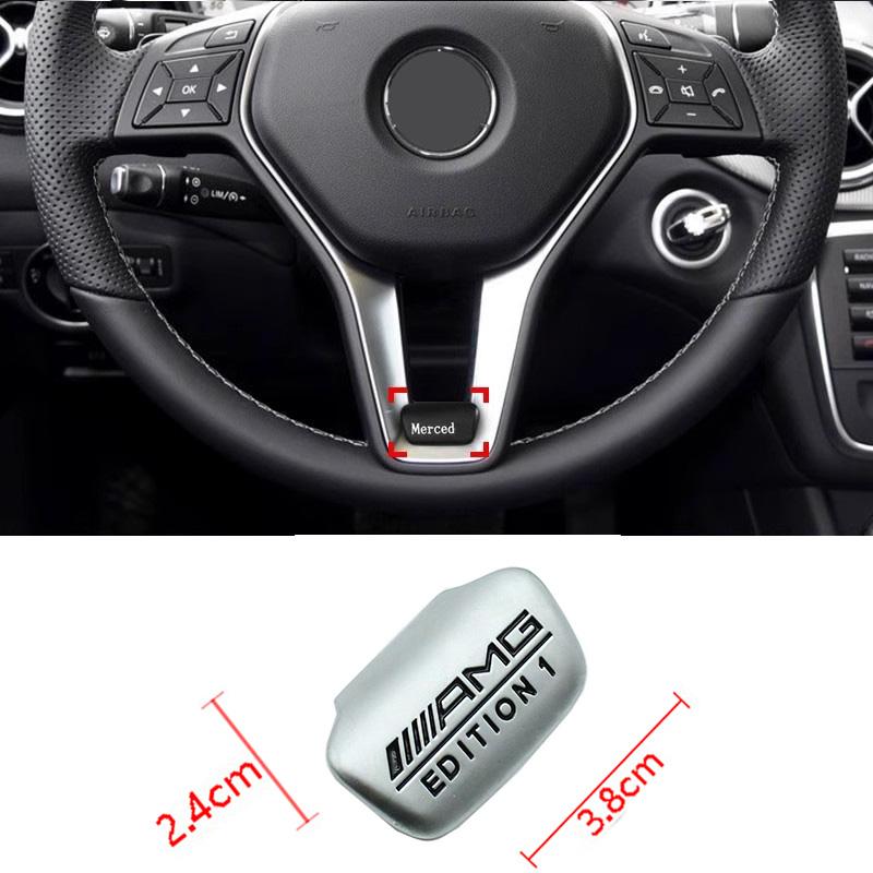 GLC GLB Car Emblem Steering Wheel Sticker Decoration Accessories For Mercedes Benz AMG Brabus Smart Maybach W204 GLC CLA W205 W