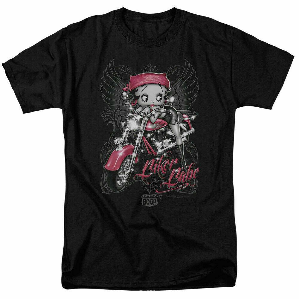 Черная футболка унисекс Betty Boop Biker Babe с героями мультфильмов