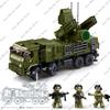 SLUBAN Военный БТР-80 AS БМП Бронетранспортер Модель автомобиля Строительные блоки Наборы Фигурки солдат Кирпичи Детские игрушки