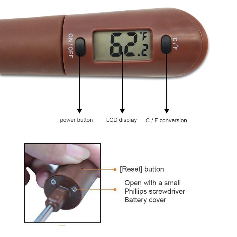Твердый Жидкий Цифровой Скребок Термометр Конфеты Шоколад Вода Пищевой Датчик Температуры Инструмент Скребок для Выпечки Тортов Смешивания