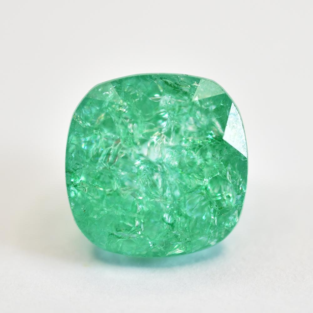 Natural Green Emerald Loose Gemstone Colombian 12 ct Square Cushion for Jewelry Making and Crafts