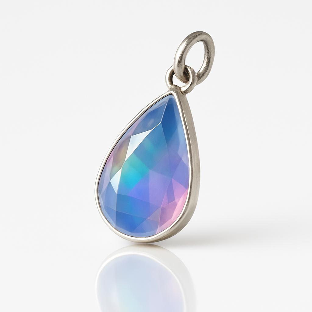 AAA+ Natural Multicolor Opal Pear Pendant 15.95 Ct Certified 925 Sterling Silver