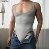 Мужские боди без рукавов, облегающие, комбинезоны, нижнее белье, playsuits