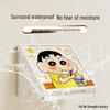 Waterproof Folding Bathroom Wall Cabinet with Mural Design and Clothes Storage