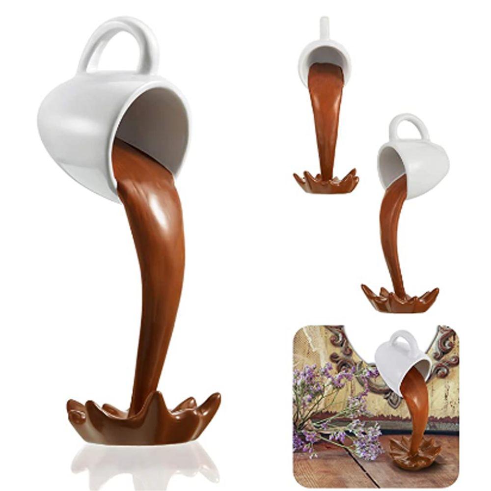 Lover Creative Home Decor Sculpture Pouring Liquid Coffee Mug Floating Coffee Cup Kitchen Decor