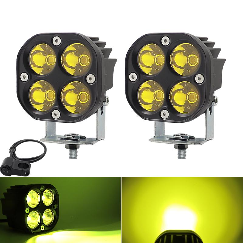 3 Inch 40W White Amber Motorcycle Driving Lights Led Work Light Bar Square Spotlight 4x4 Offroad Truck