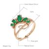 Женское винтажное кольцо Kinel из розового золота с зеленым цирконом, уникальный дизайн, свадебные украшения для невесты