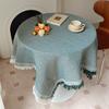 French Cotton And Linen Pastoral White Tablecloth Coffee Table Cloth Bedside Table Retro Fringed Round Table Dining Table Cloth