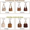 Fashion Faux Suede Women's Plush Shoulder Bags Winter Letter Female Large Crossbody Bag Double Sided Casual Tote Travel Handbags