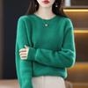 Lazy Style Round Neck Solid Color Sweater for Women In Autumn and winterVersatile Pullover Style Slimming and Loose Knit Sweater