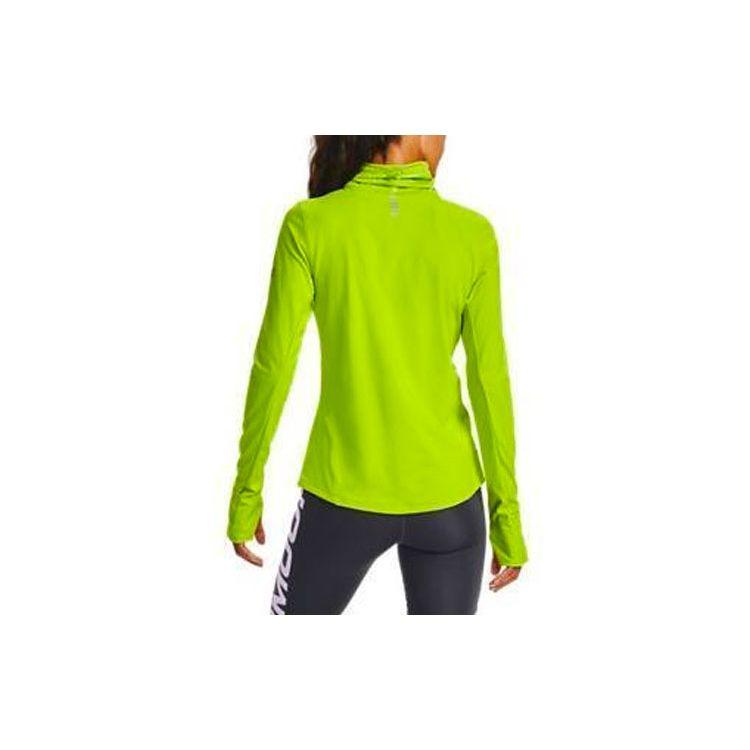Under Armour Футболка Qualifier ColdGear® Breathable High Neck Reflective Sports с длинным рукавом для бега, женская, зеленая 1356215-394
