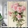 Colorful Tulip Rose Flowers Trees Shower Curtain Bathroom Curtains Nature Flower Waterproof Polyeste Fabric Home Bathtub Decor