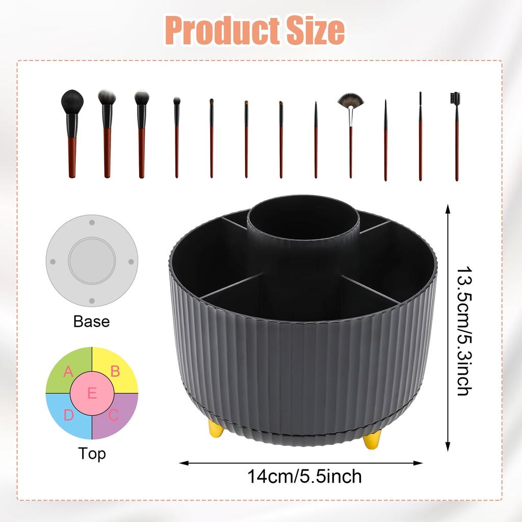 Органайзер для косметики Vanity с вращением на 360° - держатель для кистей для макияжа на 5 ячеек для удобного хранения