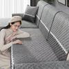 Sofa Slipcovers for Living Room Linen Fabric Sofa Cover Sofa Towel Solid Color Couch Cover Corner Sectional Couch Covers
