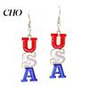 Exquisite Earrings USA Flag for Women, Patriotic Red White Blue Earrings, American Distinctive Dangle Drop 4th of July Independence Day Gift