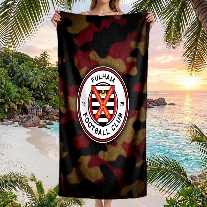 Fulham Football Beach Towel Soft Microfiber Summer Towel Quick Dry Absorbent Towel for Beach Swimming Pool Travel