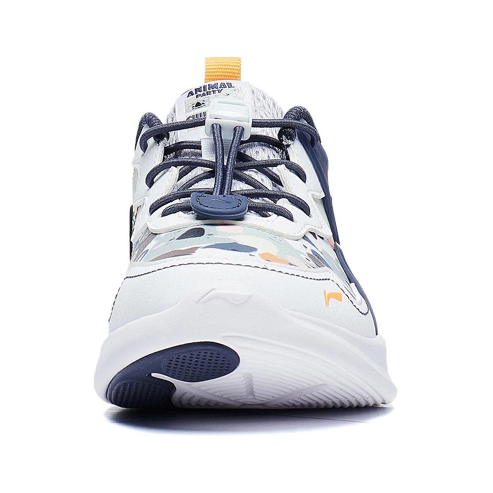 Li Ning Детские удобные простые амортизирующие износостойкие кроссовки с низким верхом для бега Детские кроссовки для бега Белые синие YKNT090-13