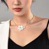 Elegant Freesia Flower Cluster Necklace: Light Luxury Clavicle Chain & Crystal Choker for Women
