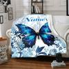 Butterfly Floral Home Customize Your Name Blankets Comfortable Soft Lightweight Allseason Multipurpose Blanket For Picnic Sofa Office Bed Living Room