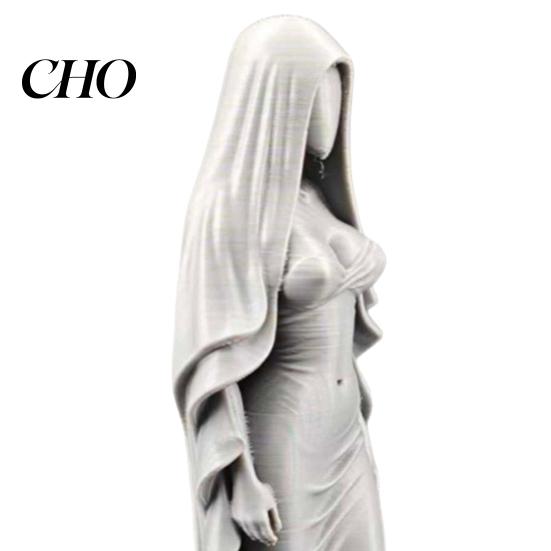 Study Room Ornament 3D Printed Veiled Goddess Statue Artistic Wearing Veil Women Figurine Sculpture Decoration for Home Office Living Desktop