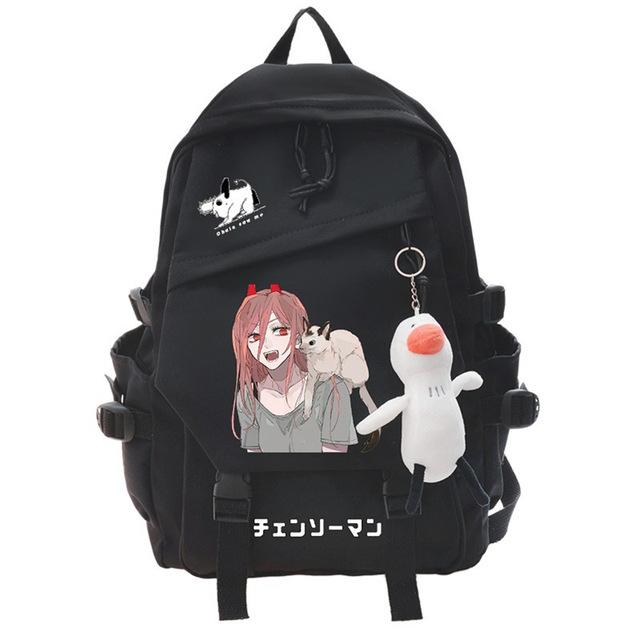 Student Schoolbag, Large-Capacity Business Computer Bag, Animation Cartoon, Chainsaw Man, Peripheral Backpack.