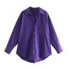 Women Turn Down Collar Elegant Office Basic Candy Color Shirts Long Sleeve Solid Color Work Wear Blouses