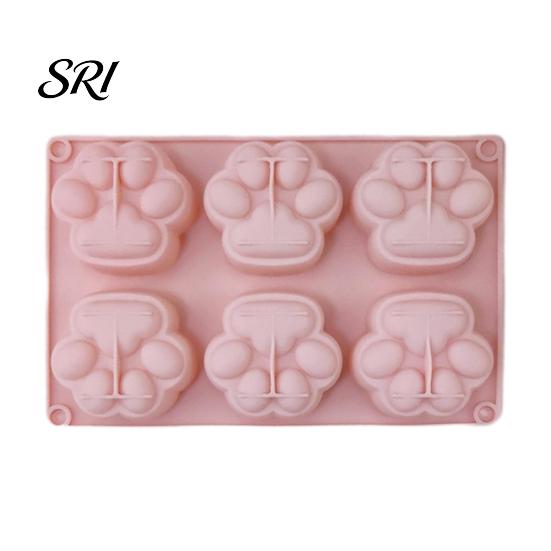 Baking Mold For Desserts Cat Paw Silicone Food-Grade Chocolate Mousse Cake Easy-Release Handmade Soap Reusable for DIY Dessert Decompression