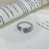 Надетое в несколько рядов милое и романтичное кольцо с открытым фиолетовым бриллиантом, простое и изысканное кольцо для женщины с холодным ветром.