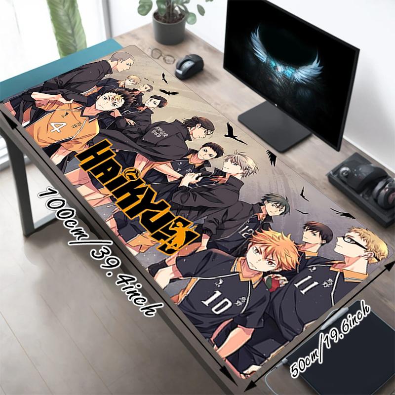 1Pc Haikyuu Team Spirit Gaming Mouse Pad Keyboard Desk Mat Non-slip Rubber Lock Edge Waterproof Computer Mousepad for Office Home Decor S1952