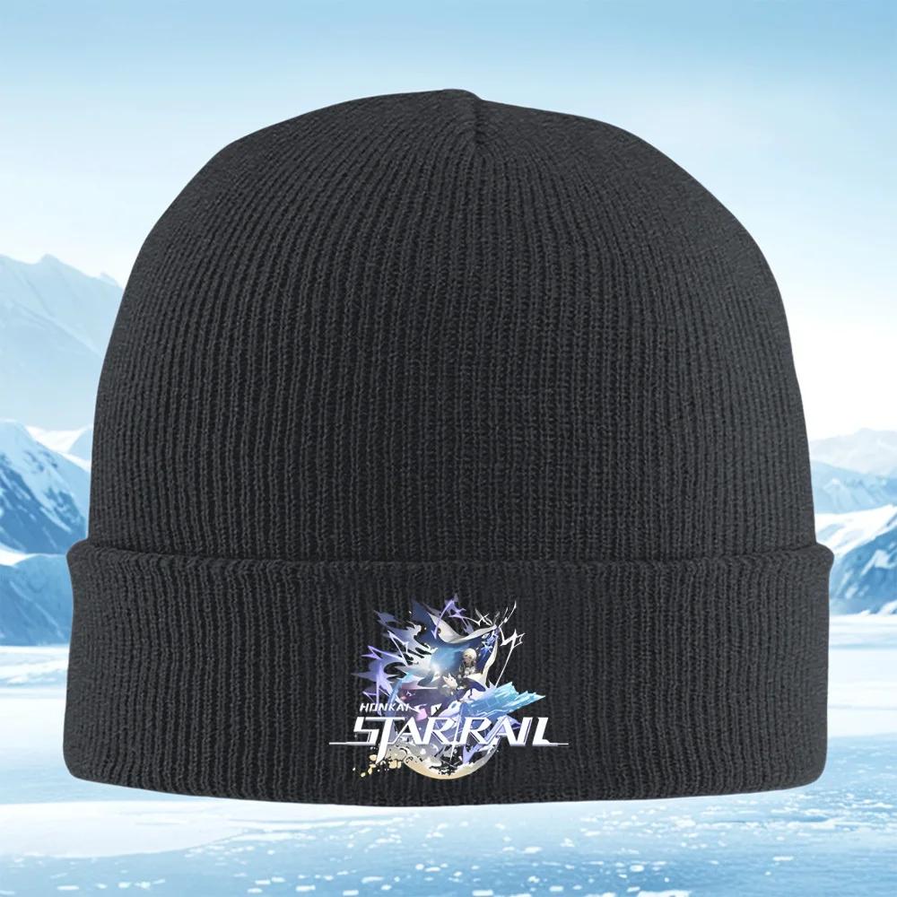 Anime characters Rail Star Honkai Unisex Women Unisex Knitted Hat Beanie Pullover Cap Winter Thermal Warm Christmas Outdoor Cycling