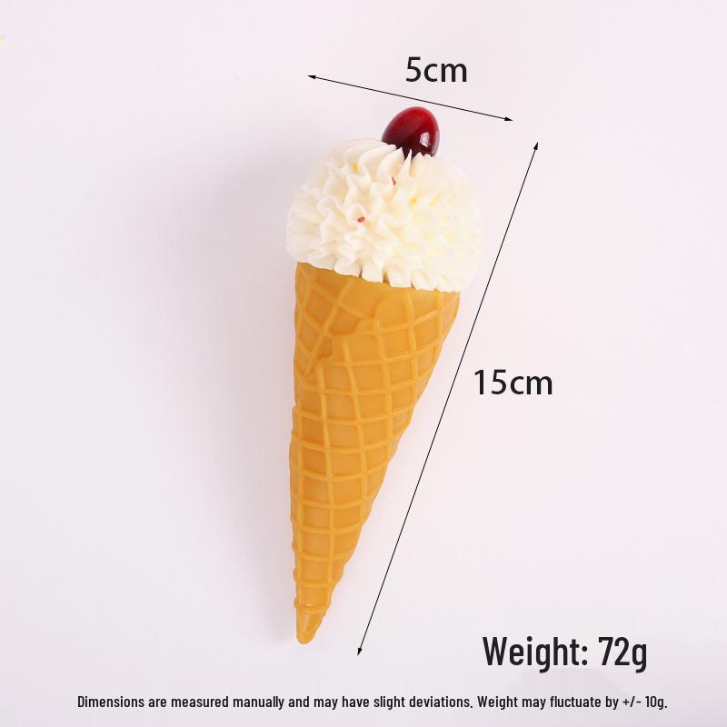 Wavy Ice Cream Cone Model - Fake Dessert Shop Decoration Prop, DIY Handmade Toy.