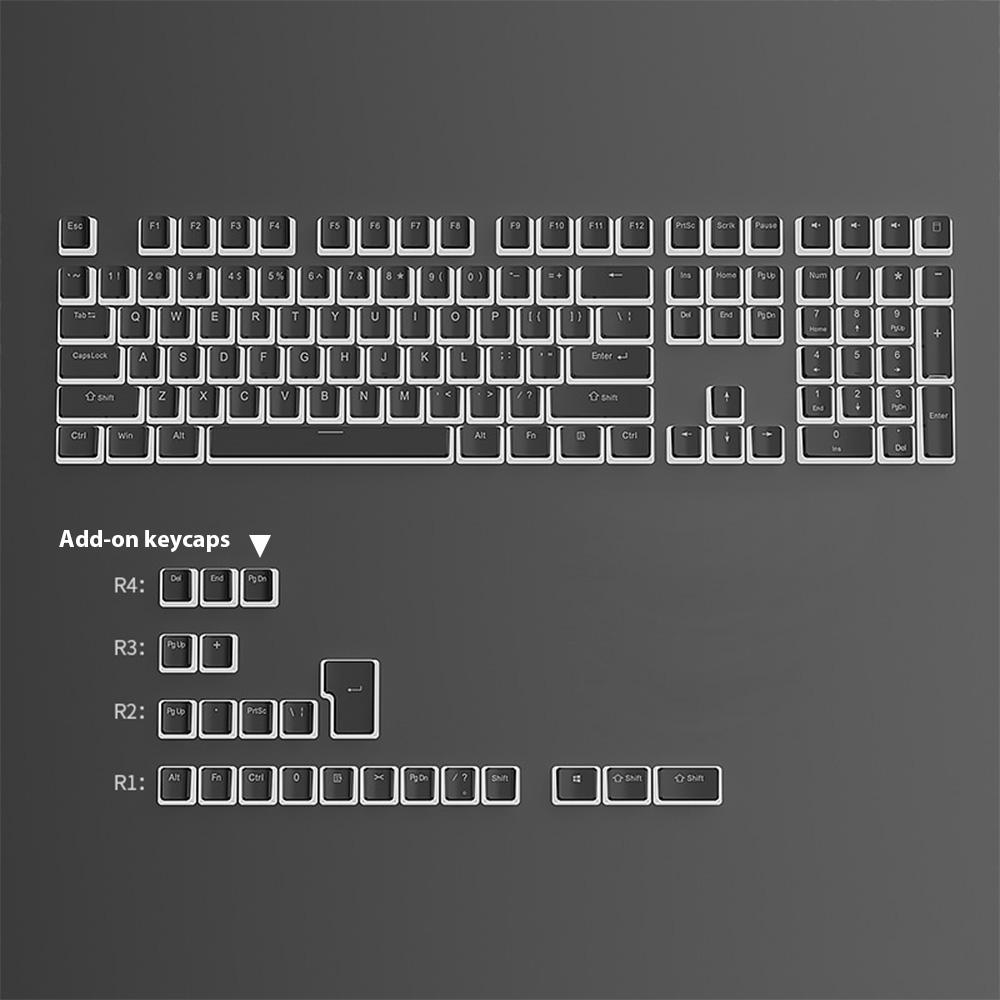 Xiaomi 129 Keys Pudding Keycaps PBT Double Shot RGB Gaming Keyboard Keycaps For 61 68 84 87 96 98 100 104 108 Keys Mechanical Keyboard