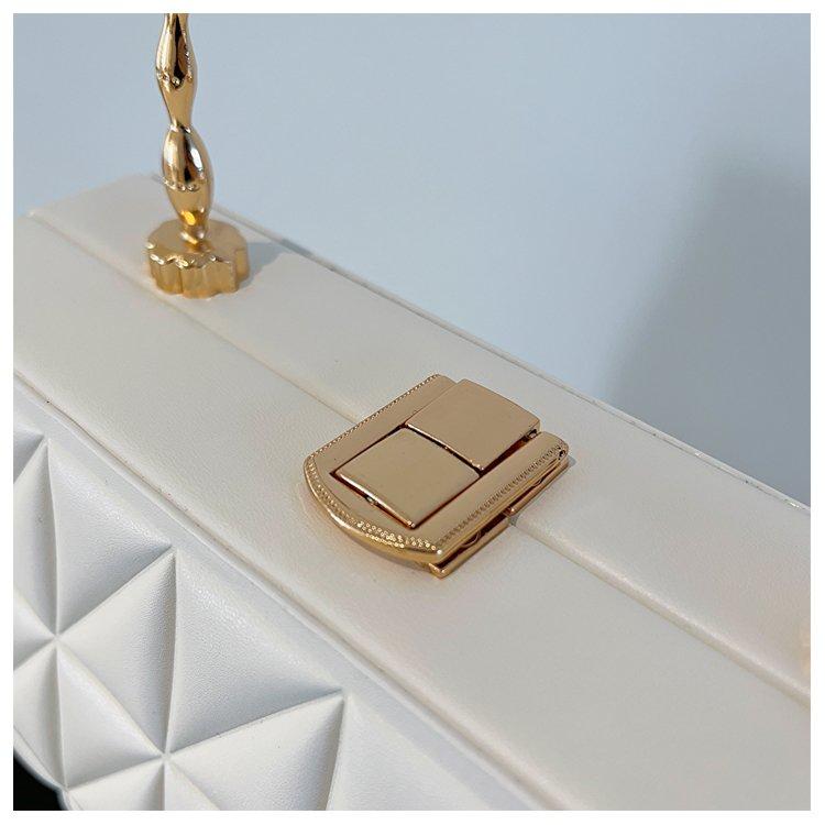 Luxury Hand Bags For Women Metal Handle Boxy Totes Fashion Quilted Pattern Bag Women's Branded Trending Famous Clutch Box Bag