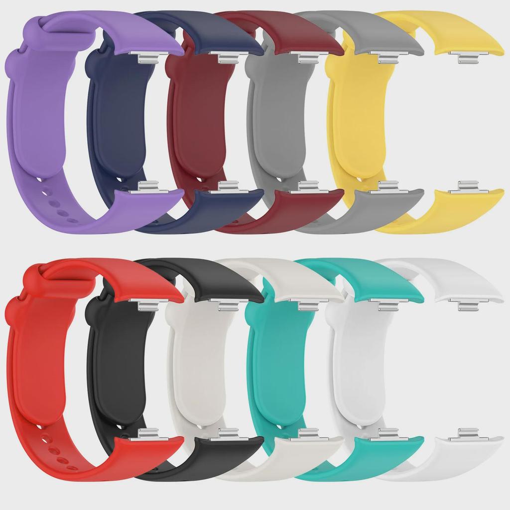 Силиконовый ремешок для Xiaomi Mi Band 8/9 Pro - металлический интерфейс, умный спортивный ремешок